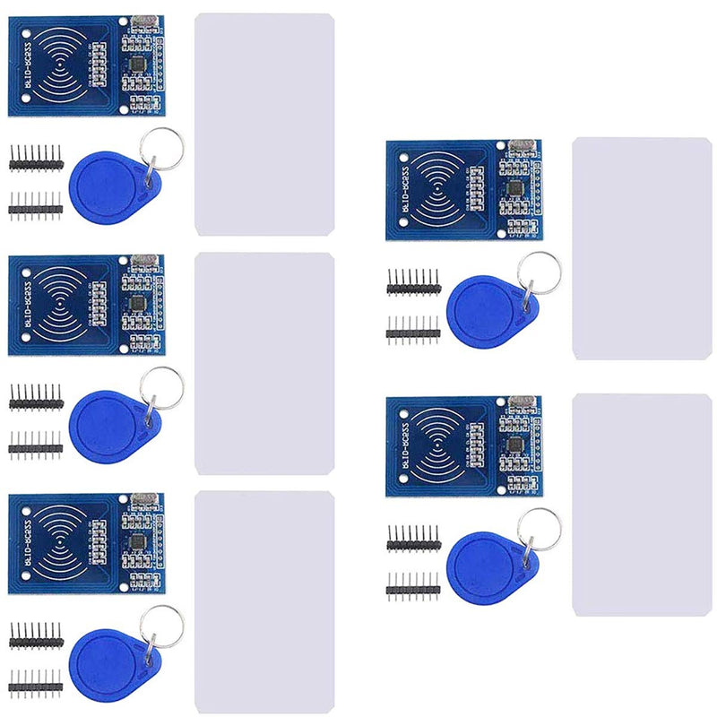  [AUSTRALIA] - DaFuRui 5Pack RC522 RFID Module RF IC Card Sensor Module with S50 White Card and Key Ring RFID Sensor Compatible for Arduino