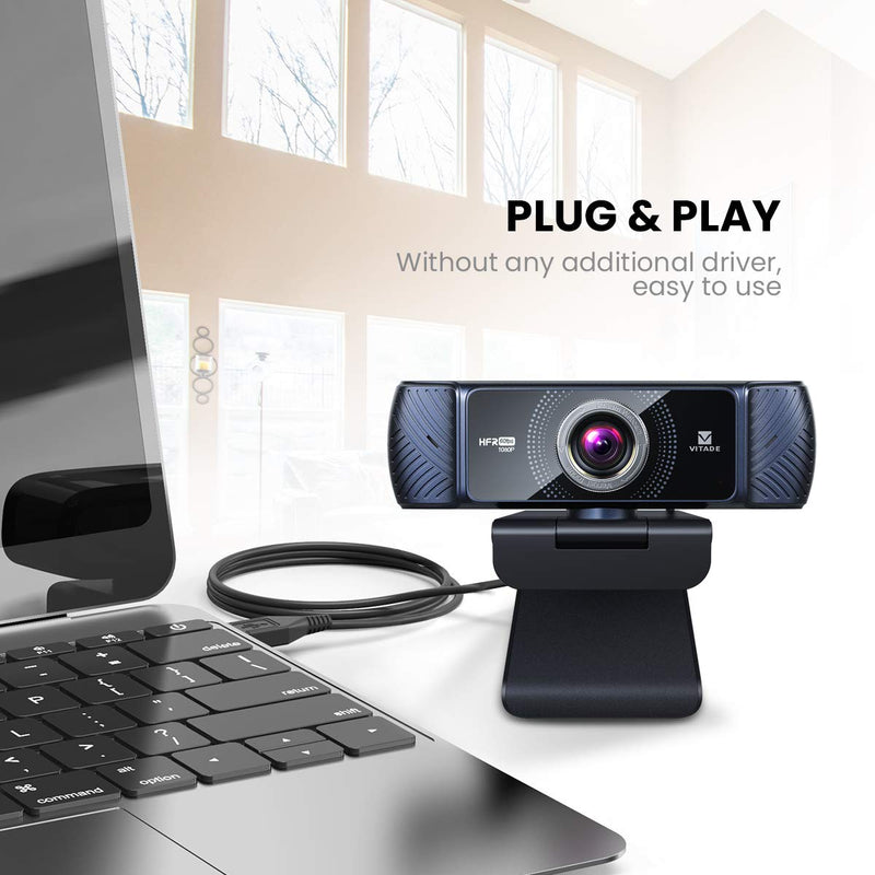  [AUSTRALIA] - Webcam 1080P 60fps with Microphone for Streaming, Vitade 682H Pro HD USB Computer Web Camera Video Cam for Gaming Conferencing Mac Windows Desktop PC Laptop Xbox Skype OBS Twitch YouTube Xsplit