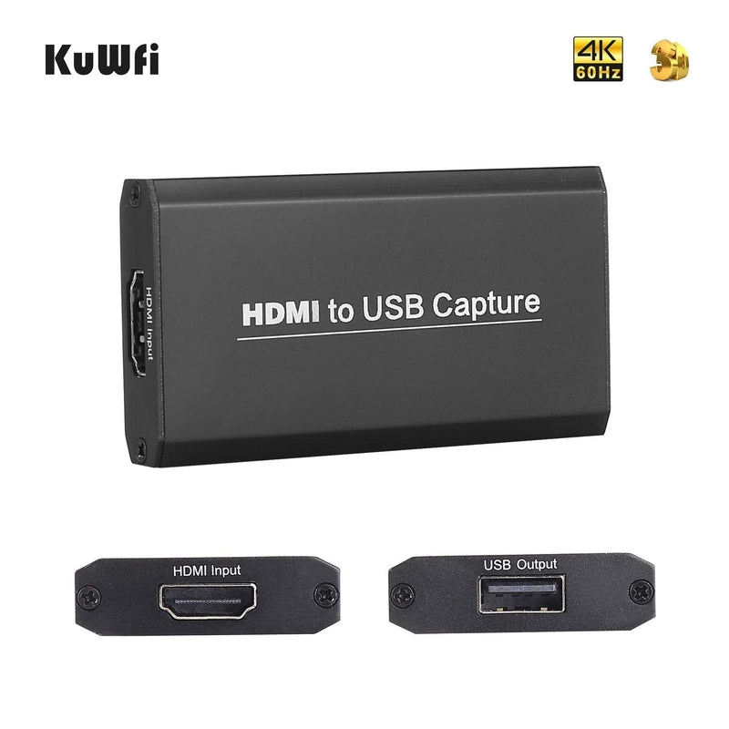  [AUSTRALIA] - KuWFi HDMI to USB Capture Card 1080p 60fps, Audio Video HDMI Capture Card, Video Audio Grabber for Garena Free Fire/ PUBG Mobile Live Game Capture PS4/switch USB2.0
