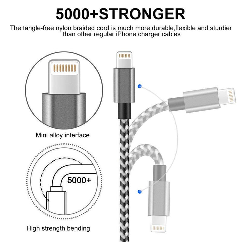 Short iPhone Charger Cable 4Pack,1FT Lightning to USB Braided Data Sync Fast Charger Cord Compatible with iPhone 12 Pro Max/12/11/11 Pro Max X XS Max 8 7 6S Plus Pad 2 3 4 Mini, Pad Pro Air(Black) - LeoForward Australia