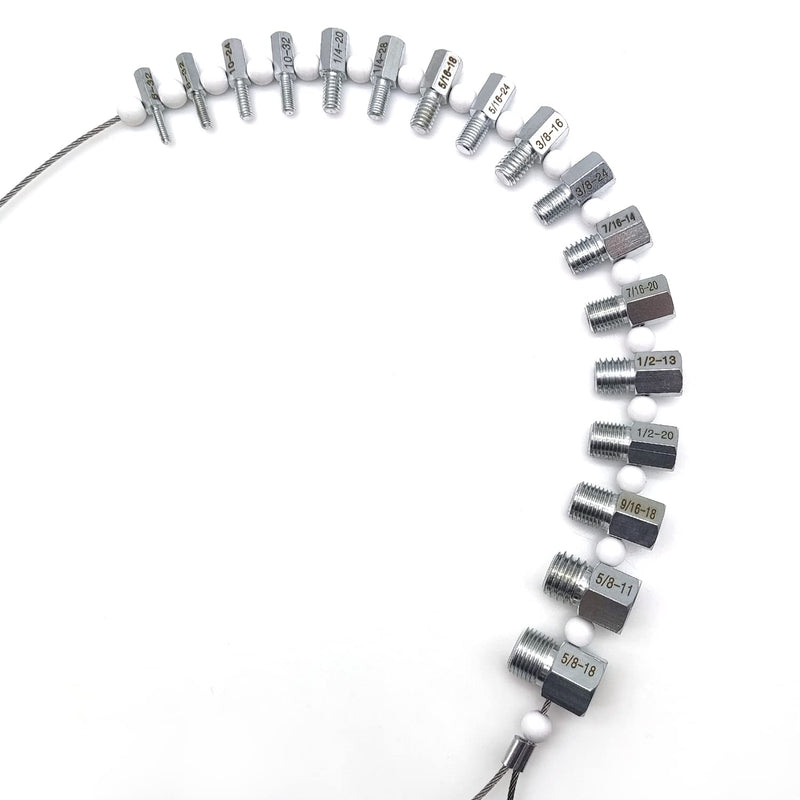  [AUSTRALIA] - 32 Pcs Upgrade Original Thread Checker (Inch & Metric) - Size Gauge Measuring Tool for Imperial and Metric Nuts ，32 Male/Female Gauges - 17 Inch & 15 Metric M