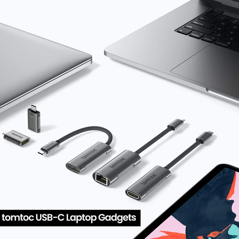 tomtoc USB C to USB Adapter (2 Pack), Thunderbolt 3/Type-C to USB 3.0 Adapter for MacBook, iPad Air 4 10.9, iPad Pro, Surface Pro/Book, Dell XPS and More, OTG Adapter for Android Phone, Up to 5Gbps - LeoForward Australia
