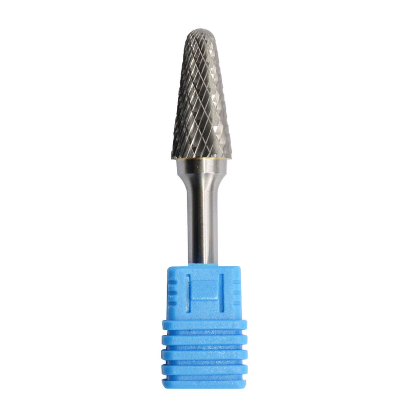 SL-4 Tungsten Carbide Burr Rotary File Taper Shape with Radius End Double Cut with 1/4"Shank for Die Grinder Drill Bit - LeoForward Australia