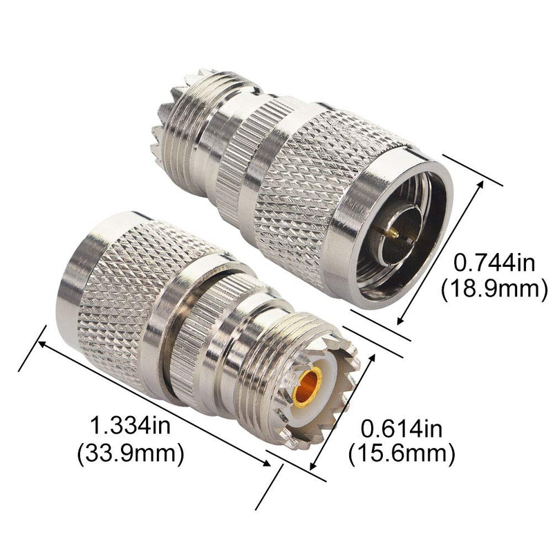  [AUSTRALIA] - BOOBRIE N Male to UHF Female SO-239 Connector SO239 Jack to N-Type RF Coaxial Coax Cable Adapter for Antenna/Wireless LAN Device/WiFi/Radio/Coaxial Extension Cable Pack of 2