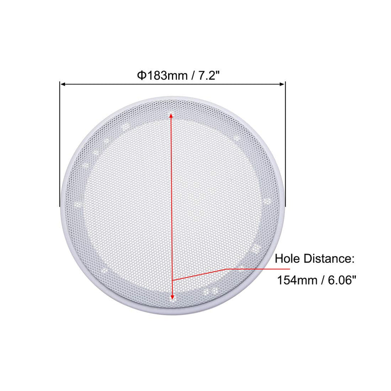  [AUSTRALIA] - uxcell Speaker Grill Cover 6.5 Inch 183mm Mesh Decorative Circle Subwoofer Guard Protector White