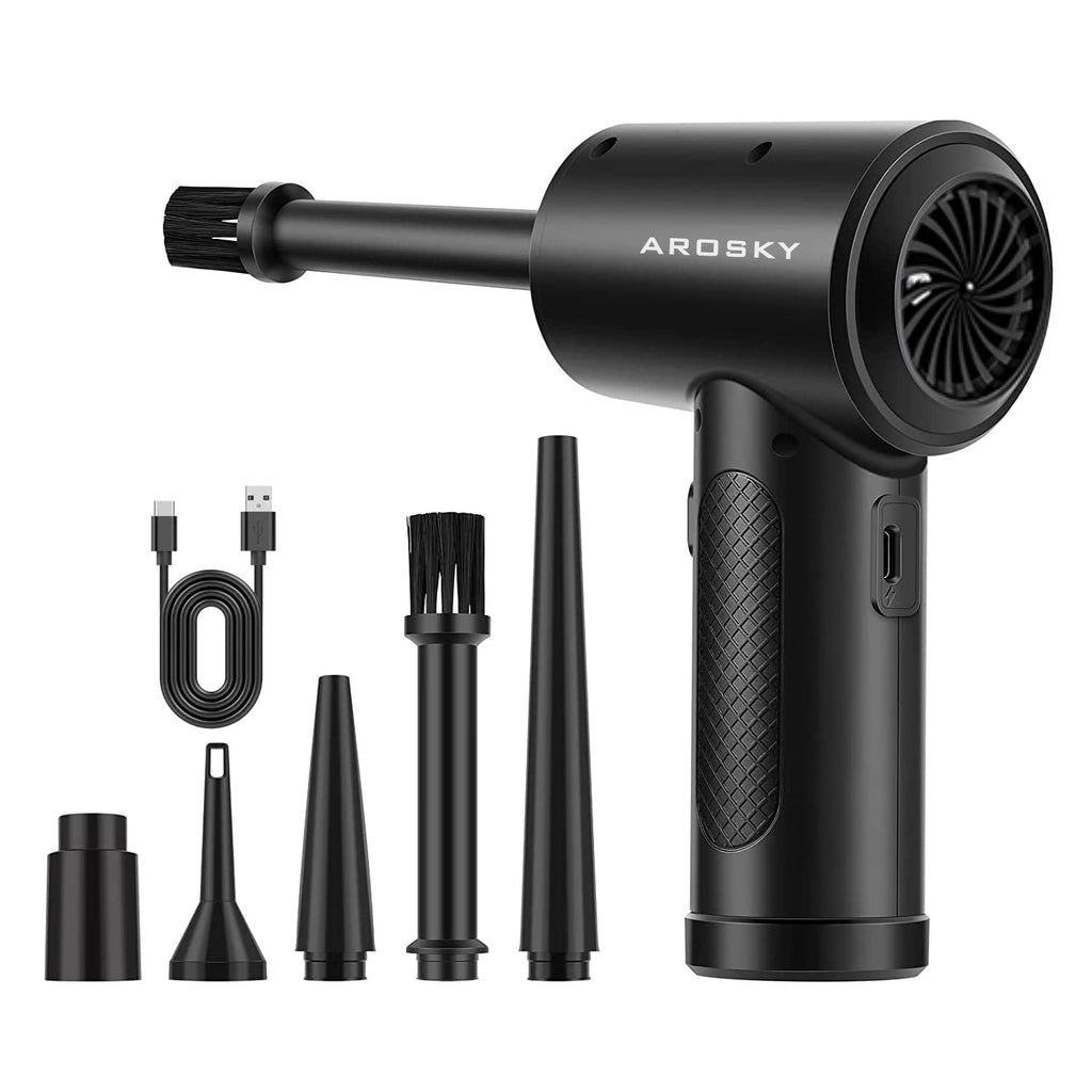 [AUSTRALIA] - AROSKY Air Duster, Powerful Rechargeable Compressed Air Duster - no Canned Air Duster - Cordless Electric Air Duster for Computer, Keyboard, Electronics, Home, Office, Car Cleaning, Replace Air Can