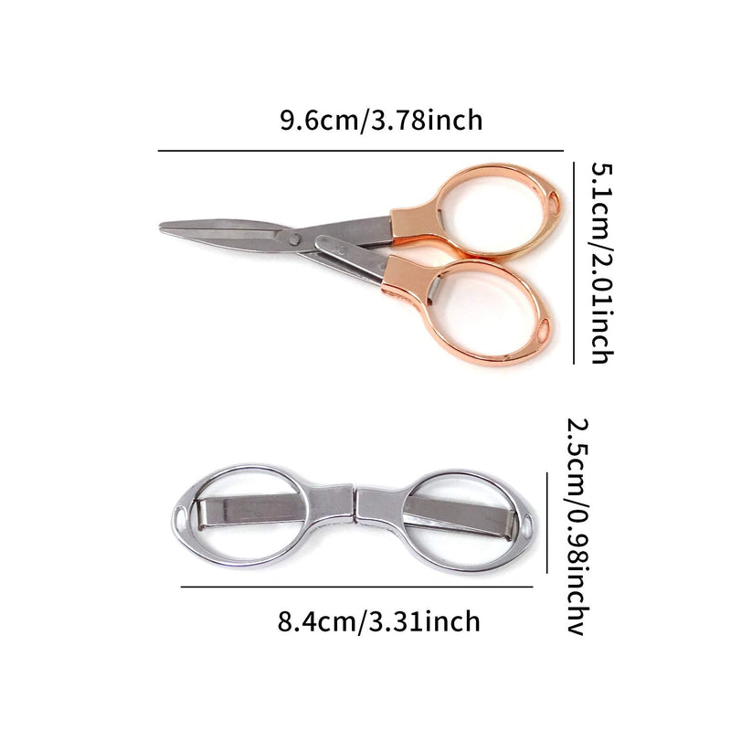  [AUSTRALIA] - Honbay 3PCS Stainless Steel Foldable Pocket Safety Scissors for Travel Home Office
