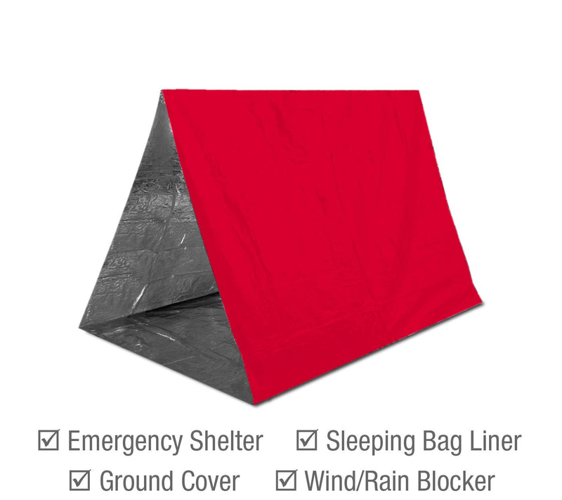  [AUSTRALIA] - Swiss Safe Emergency Mylar Thermal Blankets + Bonus Gold Foil Space Blanket. Designed for NASA, Outdoors, Survival, First Aid, Red, 4 Pack