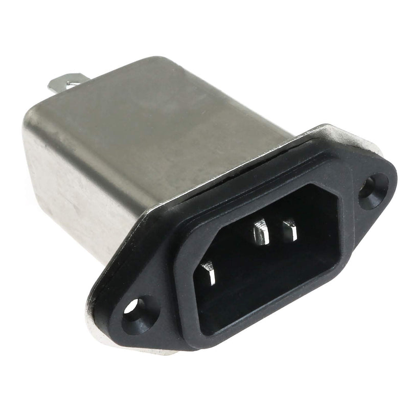  [AUSTRALIA] - E-Outstanding AC 250V 10A IEC 320 C14 Male Plug 3 Pins Black PCB Panel Power Socket Connector EMI Filter