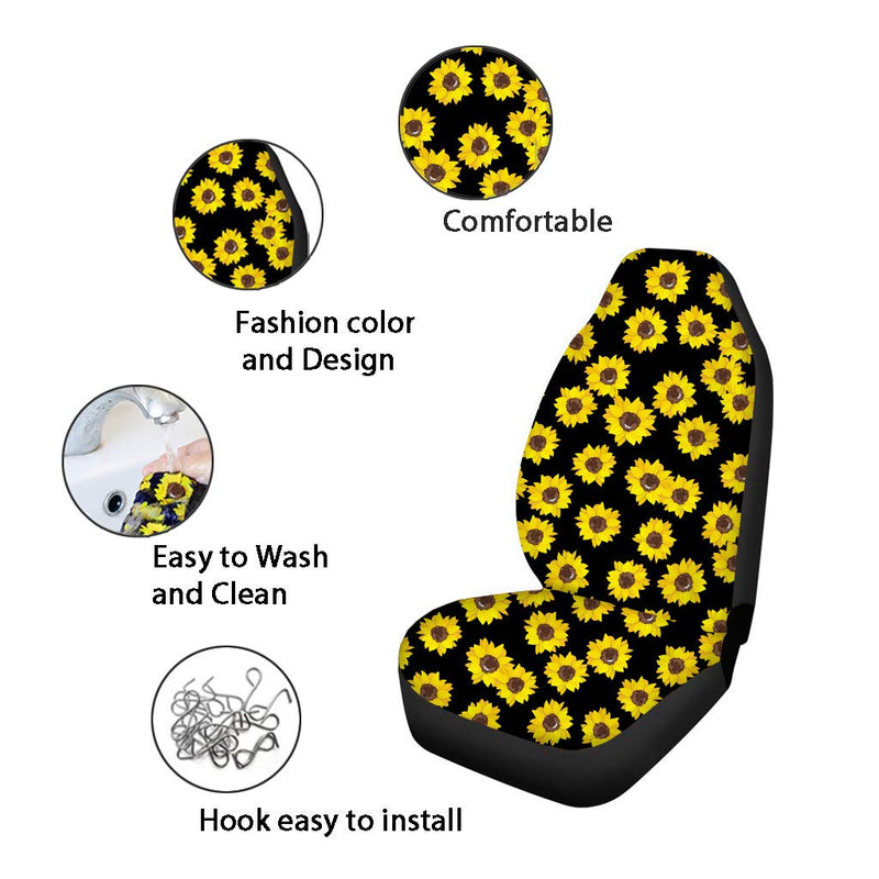 [AUSTRALIA] - ORGYPET Blue Butterfly Flavor Black Car Seat Covers Set for Women Front Seats Only, Anti Slip Breathable and Comfortable Premium Material