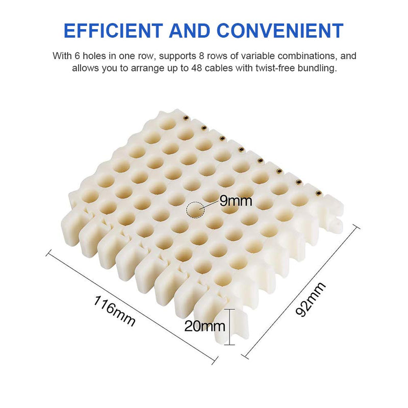  [AUSTRALIA] - Cable Organizing and Bundler Tool，48-Hole Cable Dresser for Data Center, Server Rooms and Machine Room Wire Management and Organizer, Perfect for Cable Management(CAT5, CAT6) 6*8 Holes