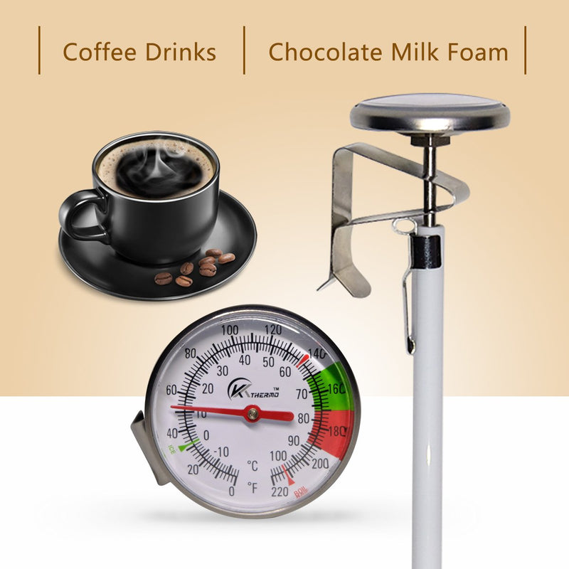 KT THERMO Instand Read 2-Inch Dial Thermometer,Best For The Coffee Drinks,Chocolate Milk Foam 0~220℉ - LeoForward Australia