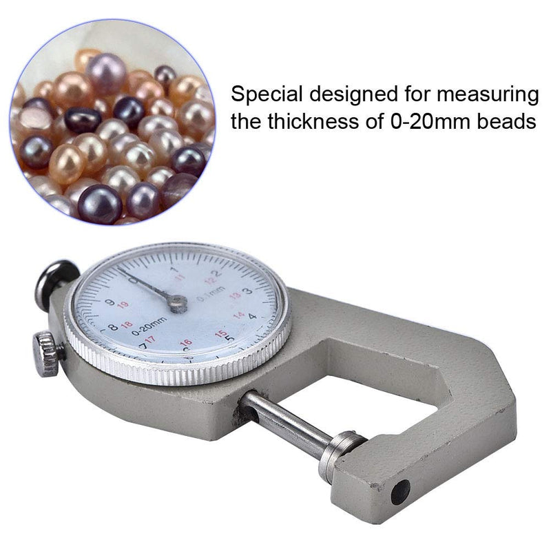  [AUSTRALIA] - Measuring Gauge,0-20mm 0.1mm Precision Pearl Thickness Bead Diameter Flat Head Pointer Instruments Portable Gauge Calipers for Jewelry Crafts Makers
