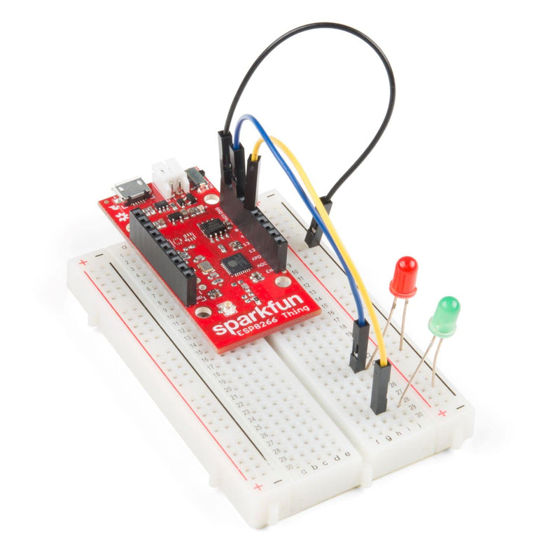  [AUSTRALIA] - SparkFun ESP8266 Thing Starter Kit for Internet of Things WiFi Development Includes headers jumper wires breadboard Serial breakout Mico-B USB Cable and LEDs Use to Start a Project or Learn IoT