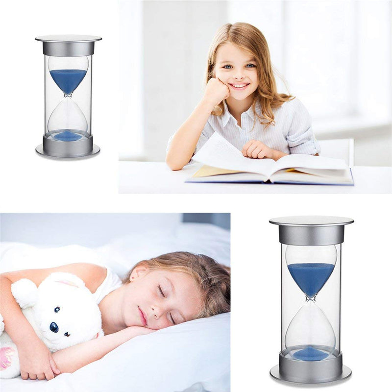  [AUSTRALIA] - Hourglass Sand Timer 5/10/15/30/45/60 minutes Sand glass Timer for Romantic Mantel Office Desk Book Shelf Curio Cabinet Christmas Birthday Gift Kids Games Classroom Kitchen Home Dec (5 min, blue) 5 min