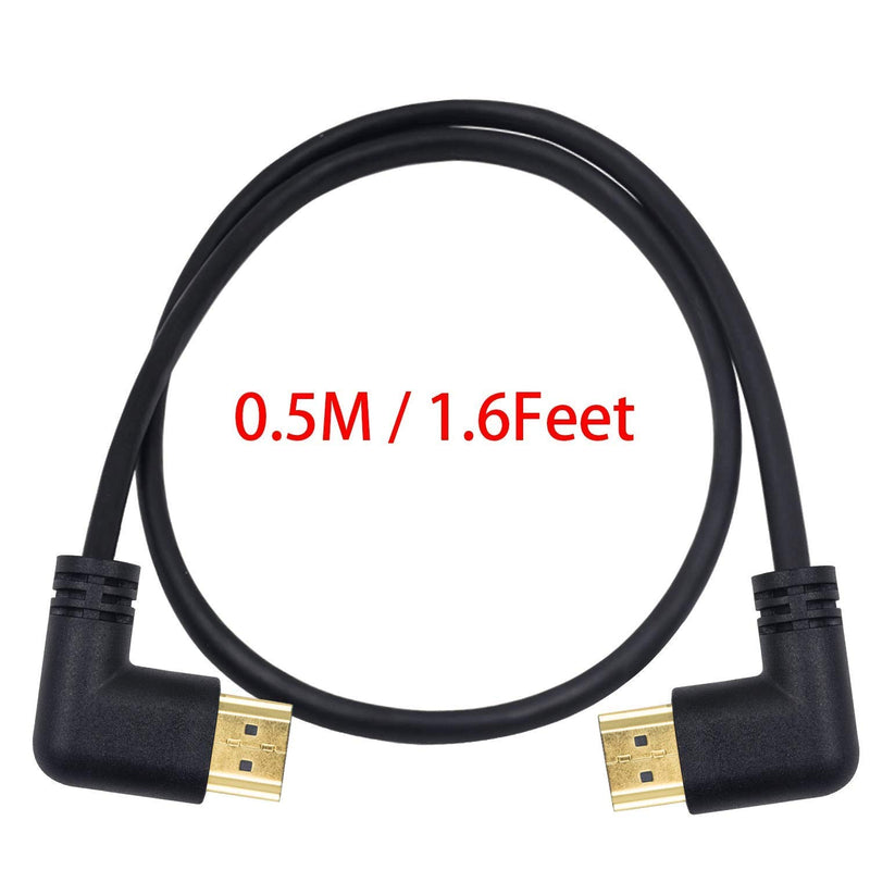 Poyiccot 90 Degree HDMI 2.0 Male to Male Cable, 1.5Ft / 50cm Gold Plated High Speed HDMI Male Right Angle to Male Left Angle Cable 60Hz, 4K 2K (M/M Left-Right) - LeoForward Australia