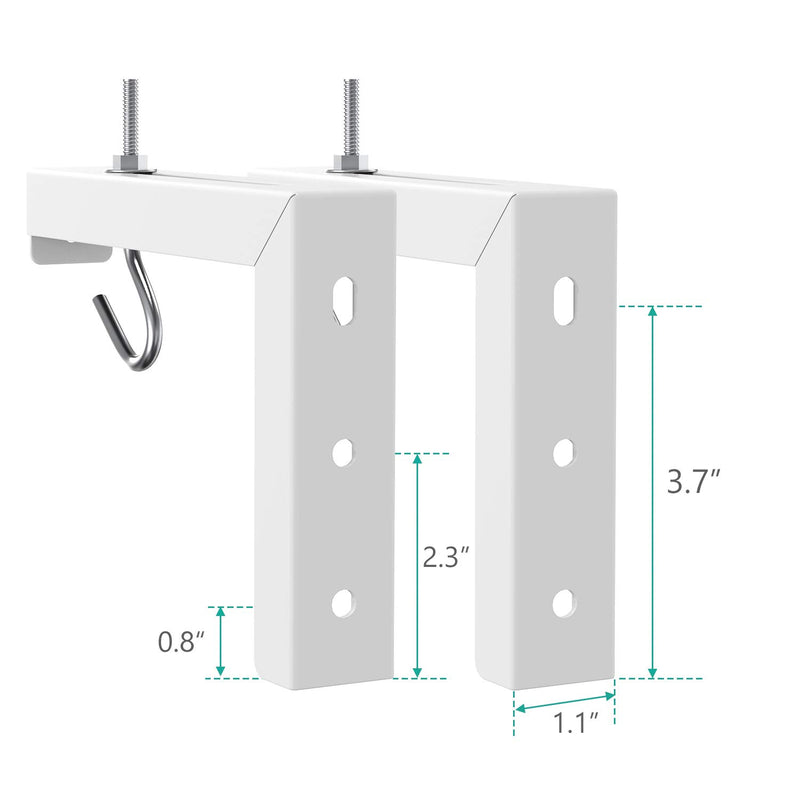 Universal Projector Screen L-Bracket Wall Hanging Mount 6 inch Adjustable Extension with Hook Manual, Spectrum and Perfect Screen Placement up to 66 lbs, 30 kg (PSM001), White - LeoForward Australia