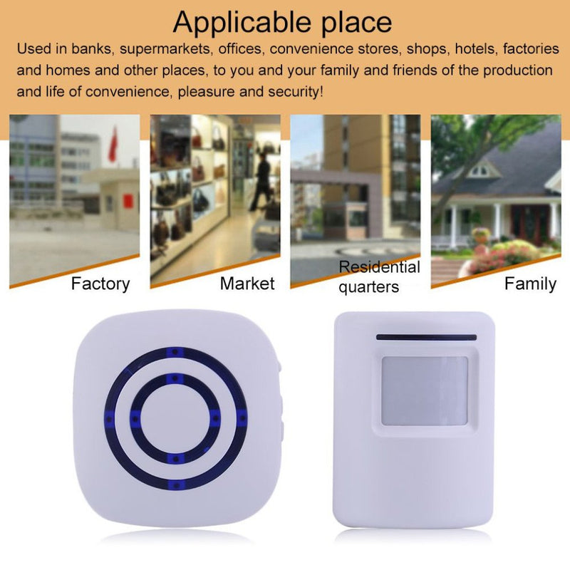  [AUSTRALIA] - ENEGG Wireless Home Security Driveway Alarm, Entry Alert, Visitor Door Bell Chime with 2 Plug-in Receiver and 1 PIR Motion Sensor Detector Alert System, Quality Sound and LED, 38 Melodies