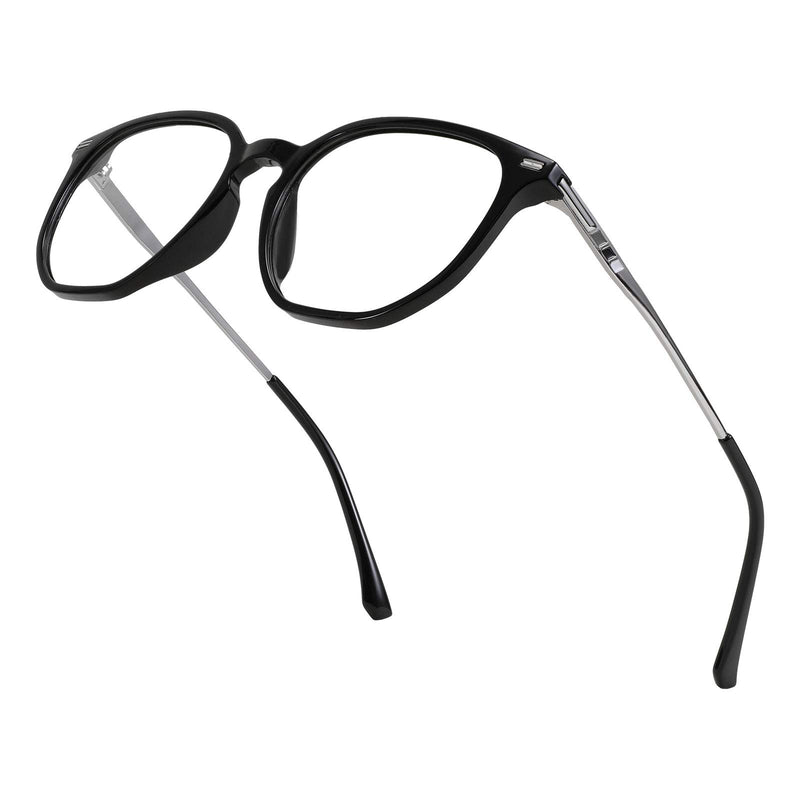 FEISEDY Oversized Lightweight Polygon Blue Light Blocking Glasses Women Men Computer Eyeglasses Frame B2687 Black 53 Millimeters - LeoForward Australia