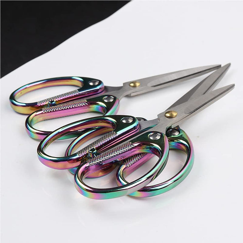  [AUSTRALIA] - Aemoe 5" All Stainless Steel Office Scissors,Ultra Sharp Blade Shears,Sturdy Sharp Scissors for Office Home School Sewing Fabric Craft Supplies Multipurpose Scissors Colorful 5"