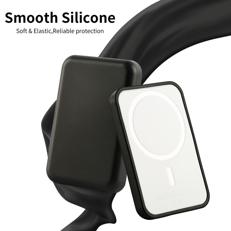  [AUSTRALIA] - Oakxco Silicone Case Compatible with Magsafe Battery Pack, Scratch & Shatter Resistant, Matte Black, 1pc