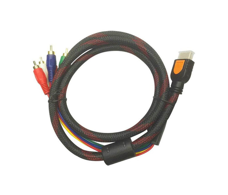  [AUSTRALIA] - Nightwolf ® 5 Ft 1.5M HDMI to RCA Cable, HDMI Type A Male to 5RCA Male Plug Video Audio Cale Converter Adapter Cable for HDTV Plasma TV DVD and Most LCD Projectors (Black,Nylon)
