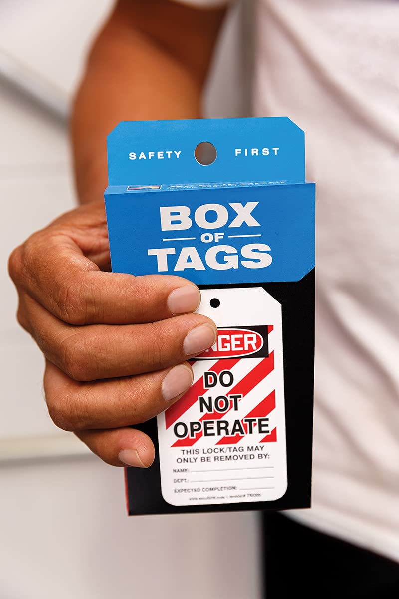  [AUSTRALIA] - Accuform Lockout Tags, Box of 200 Tags, Do Not Operate, US Made OSHA Compliant Tags, Tear & Water Resistant PF-Cardstock, 5.75"x 3.25", TBX300