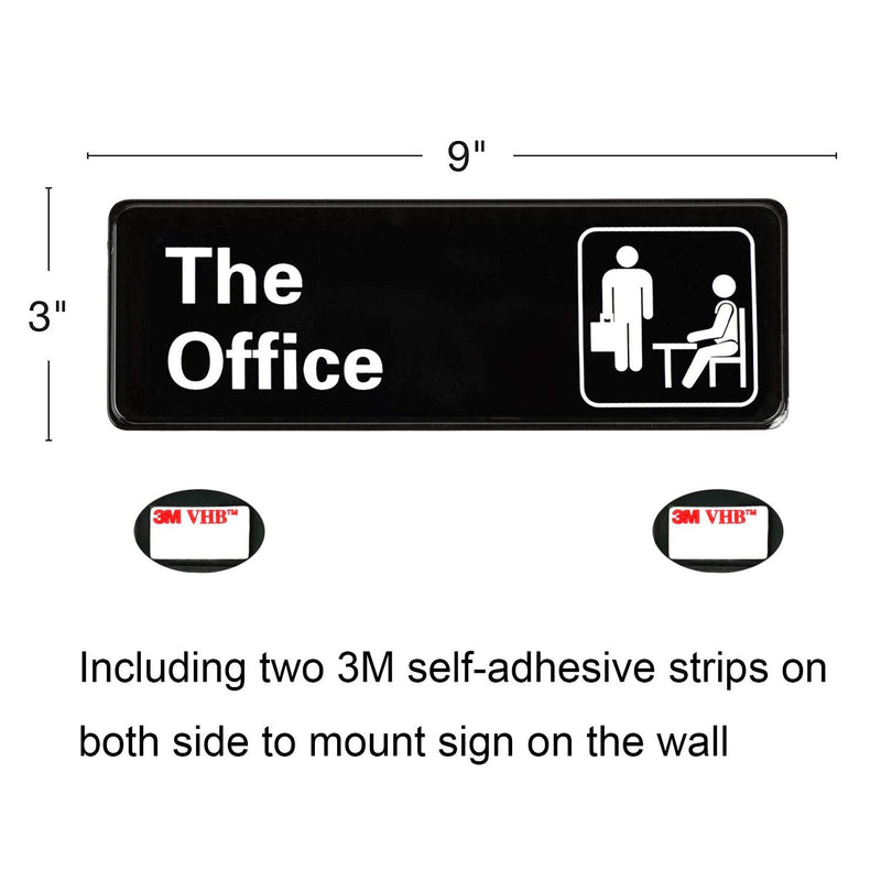  [AUSTRALIA] - Bebarley The Office Sign, Premium Durable and Bright Acrylic Design 9"x3" Sign with Double Sided 3M Tape for Your Home Office or Business