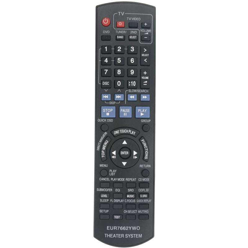 New EUR7662YW0 Replace Remote Control fit for Panasonic DVD Home Theater Sound System SC-PT750 SC-PT753 SC-PT950 SC-PT1050 SC-PT953 SA-PT950 SA-PT1050 SA-PT750P SA-PT750PC SA-PT753 SA-PT950P - LeoForward Australia