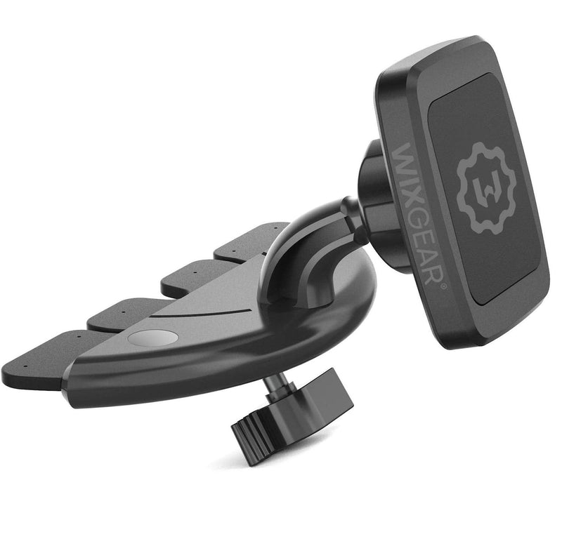  [AUSTRALIA] - WixGear Rectangular Head Universal CD Slot Magnetic Car Mount Holder, for Cell Phones and Mini Tablets with Fast Swift-Snap Technology