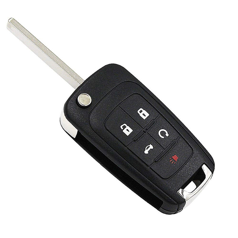  [AUSTRALIA] - Flip Folding Remote Car Key Fob Cover Case Shell for Chevy Camaro Cruze Chevy Equinox Sonic Terrain 5 Button HU100 Blade