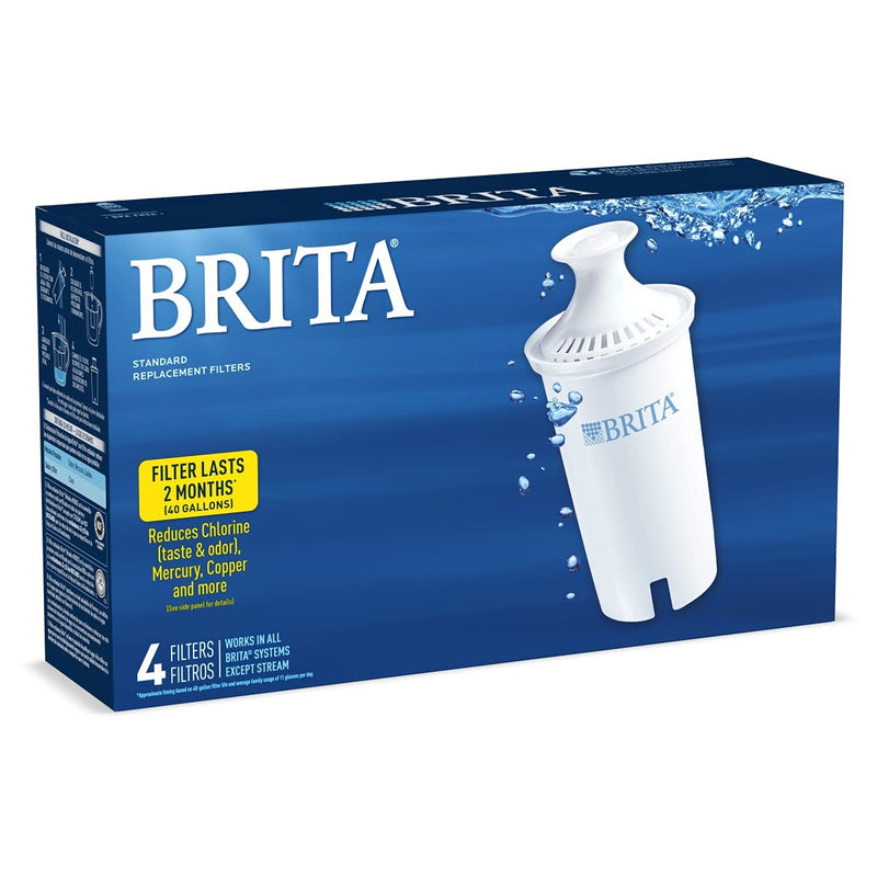 Brita Standard Water Replacement Filters for Pitchers and Dispensers, 4 ct, White - LeoForward Australia