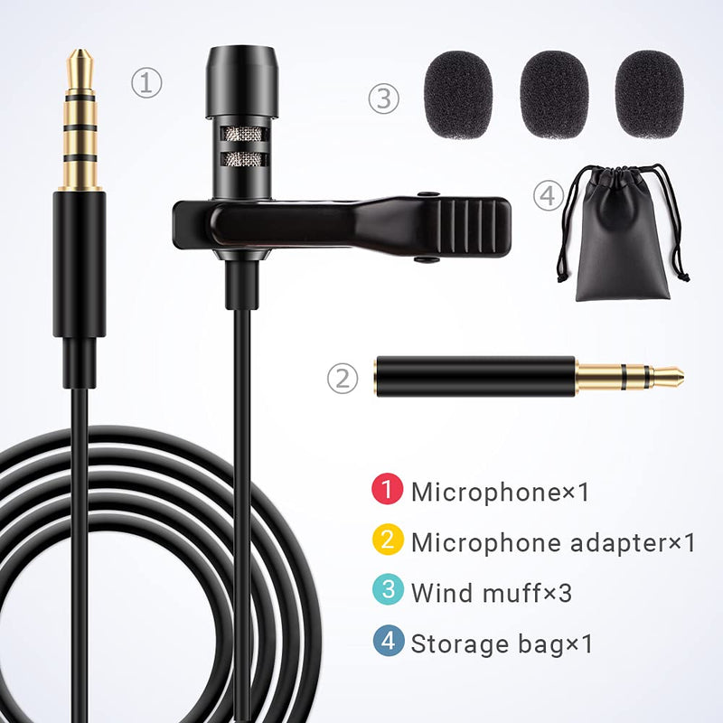 hohem Lavalier Lapel Microphone Omnidirectional Condenser Mic for Android iPhone and Camera for YouTube, Interview, Conference, Vlog Recording Mic - LeoForward Australia