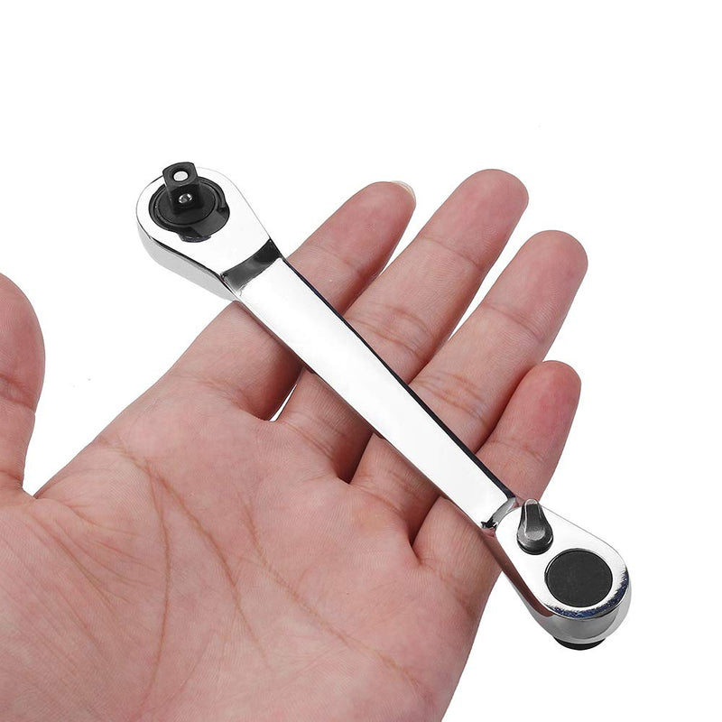 Mini Ratchet Wrench 1/4 Inch Drive Socket and Screwdriver Bit Driver Quick Release Ratchet Wrench Dual-use Spanner Multifunctional Hand Tools S:10CM - LeoForward Australia