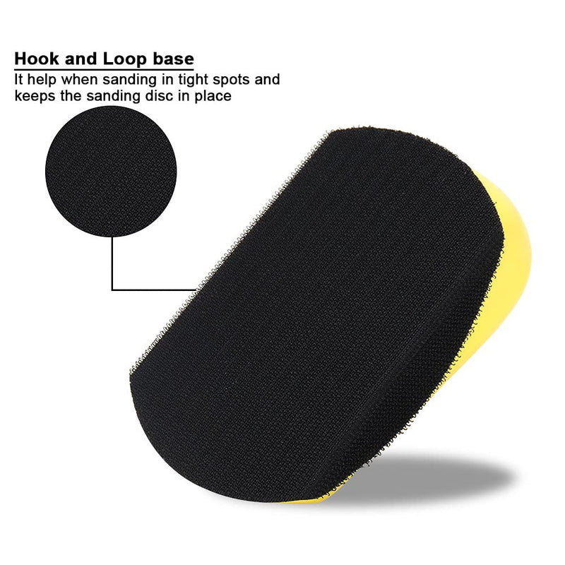  [AUSTRALIA] - YIBAO, 5 inch Hand Sanding Blocks Mouse Hook and Loop Hand Sanding Mouse Hook Backing Plate Sand Pad for Woodworking Furniture Restoration Home and Automotive Body