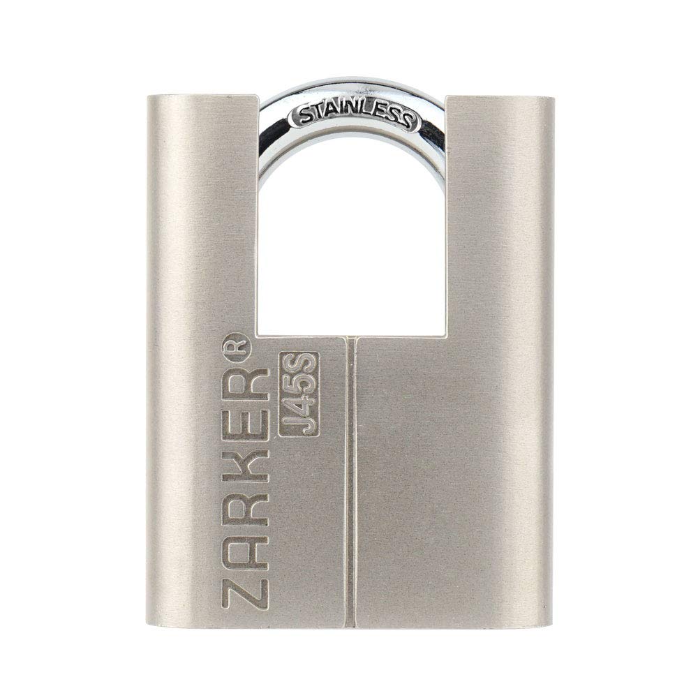  [AUSTRALIA] - Zarker J45S keyed Padlock - Stainless Steel Shackle Lock,Container storages, Warehouses, Vehicles Outside, or etc, Suitable for Places Have Bad Condition of Weather - 1 Pack