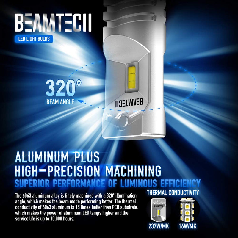 BEAMTECH 9006 Led Fog Light Bulb, CSP Chips 6500K 800 Lumens Xenon White Extremely Super Bright - LeoForward Australia