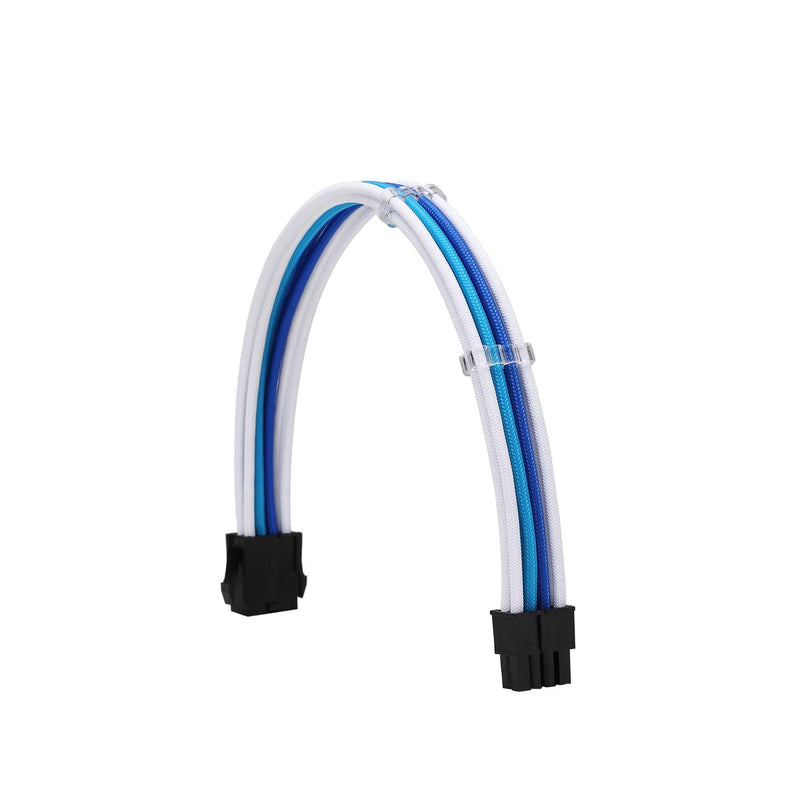  [AUSTRALIA] - FormulaMod Sleeve Extension Power Supply Cable Kit 18AWG ATX 24P+ EPS 8-P+PCI-E8-P with Combs for PSU to Motherboard/GPU Fm-NCK3 (White Sky Blue Deep Blue) White Sky Blue Deep Blue