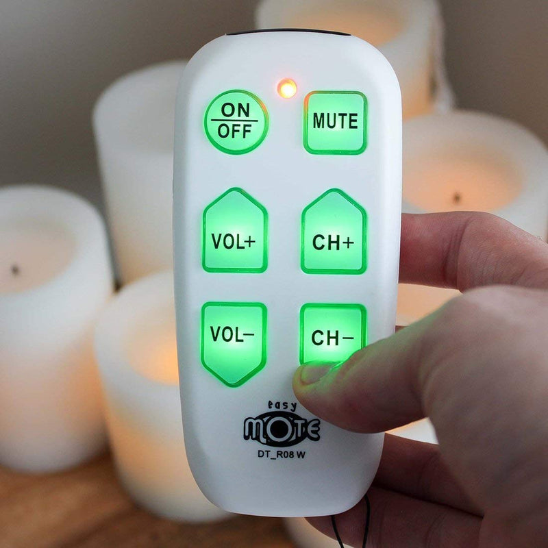 Universal Big Button TV Remote - EasyMote | Backlit, Easy Use, Smart, Learning Television & Cable Box Controller, Perfect for Assisted Living Elderly Care. White TV Remote Control - LeoForward Australia