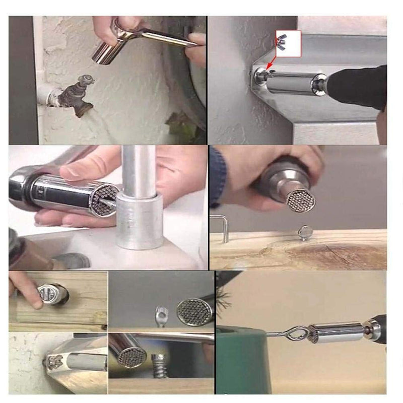  [AUSTRALIA] - Universal Socket Wrench Set (11-32mm 7-19mm) Multi-function Hand Tools Universal Repair Tools,Multi-function Ratchet Universal Sockets,2 PCS Set