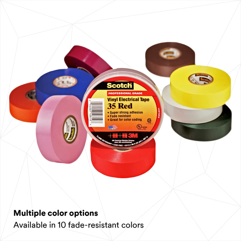  [AUSTRALIA] - 3M Safety 35-3/4X66FT-OR Scotch Vinyl Color Coding Electrical Tape 35, 3/4 in X 66 FT, Orange, 10 Carton, 100 Rolls/CASE, 66'