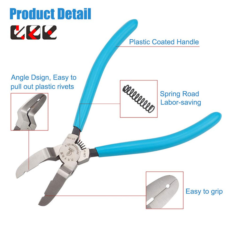 yisige Mutipurpose Diagonal Cutting Pliers Wire Flush Cutters Car Push Retainer Rivet Trim Clip Pry Puller Clips Panel Assortments Puller Auto Body Tools - LeoForward Australia