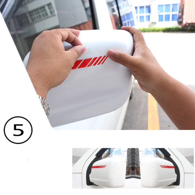  [AUSTRALIA] - YOUNGFLY 2pcs Car Rear View Mirror Stickers Decor DIY Car Body Sticker Side Decal Stripe Decals SUV Vinyl Graphic Red