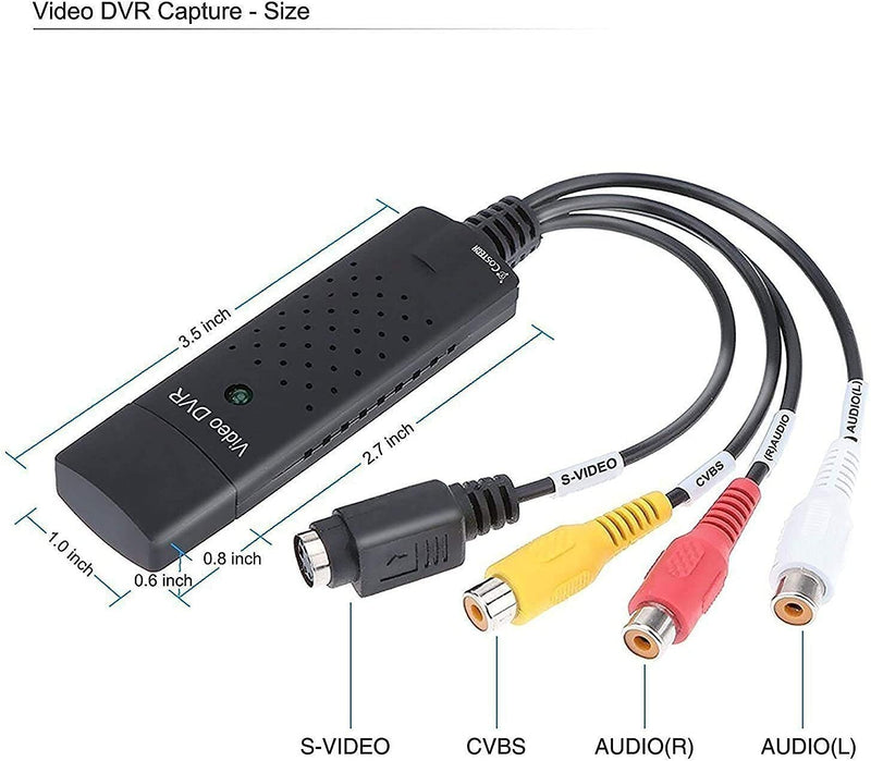  [AUSTRALIA] - DIGITNOW USB Audio Video Capture Card, Video Grabber VHS VCR TV to DVD Converter Adapter for Windows PC