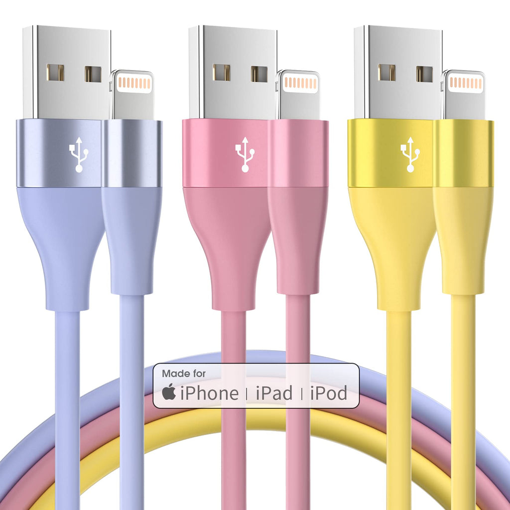  [AUSTRALIA] - iPhone Charger [Apple MFi Certified] 3Pack 10FT Lightning Cable Fast Charging iPhone Charger Cord Compatible with iPhone 13 12 11 Pro Max XR XS X 8 7 6 Plus SE and More - Colorful