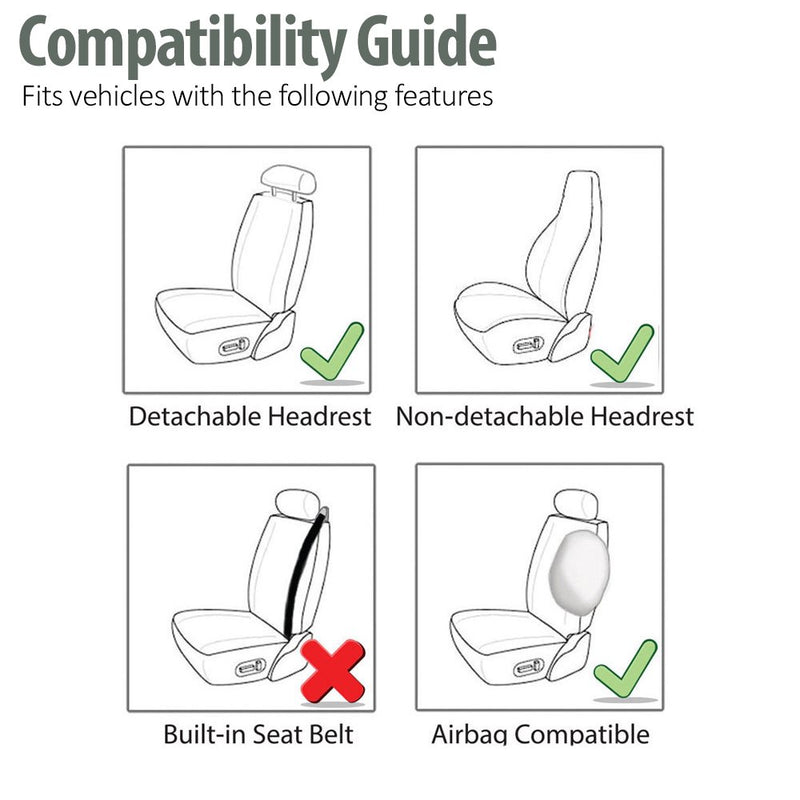  [AUSTRALIA] - FH Group FB133GRAY102 Bucket Seat Cover (Supreme Modernistic Airbag Compatible (Set of 2) Gray)