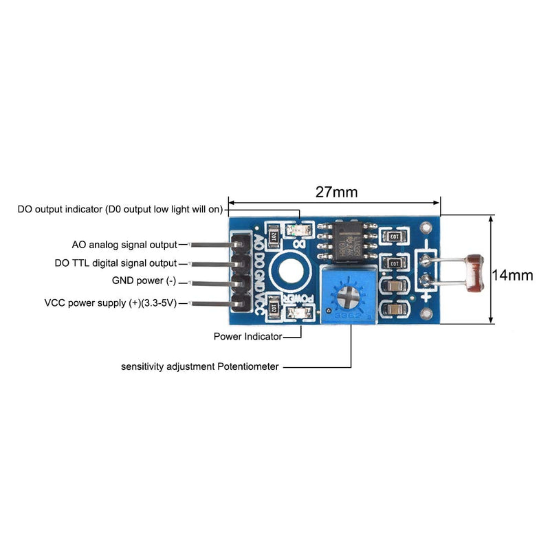  [AUSTRALIA] - uxcell Photosensitive Sensor Module Digital Light Intensity Detection 4pins DC 3.3-5V for Arduino UNO 5pcs