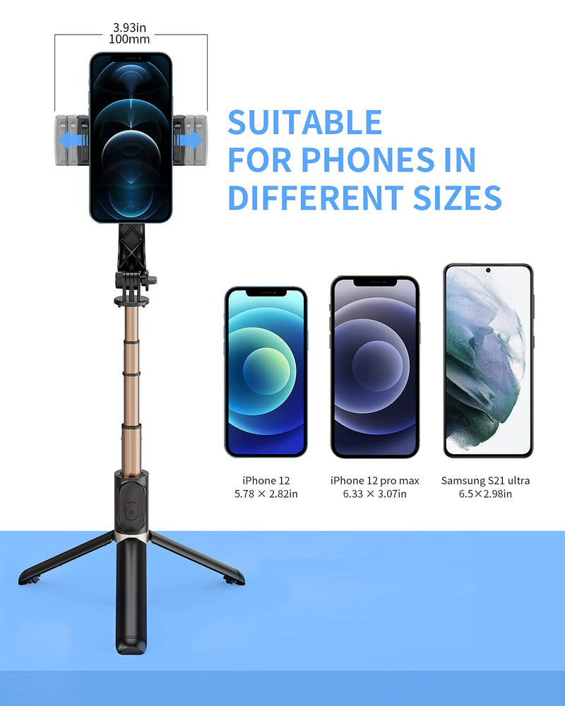  [AUSTRALIA] - Gimbal Stabilizer with Selfie Stick for iPhone: Portable Handheld Gimble with Tripod & Remote for Cell Phone Camera & Samsung Android Smartphone Recording Video & Vlogging on Tiktok & YouTube