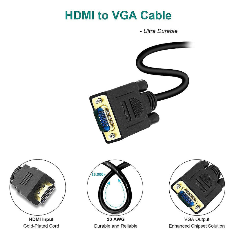 HDMI to VGA, Benfei Gold-Plated HDMI to VGA 10 Feet Cable (Male to Male) Compatible for Computer, Desktop, Laptop, PC, Monitor, Projector, HDTV, Raspberry Pi, Roku, Xbox and More 1 PACK - LeoForward Australia