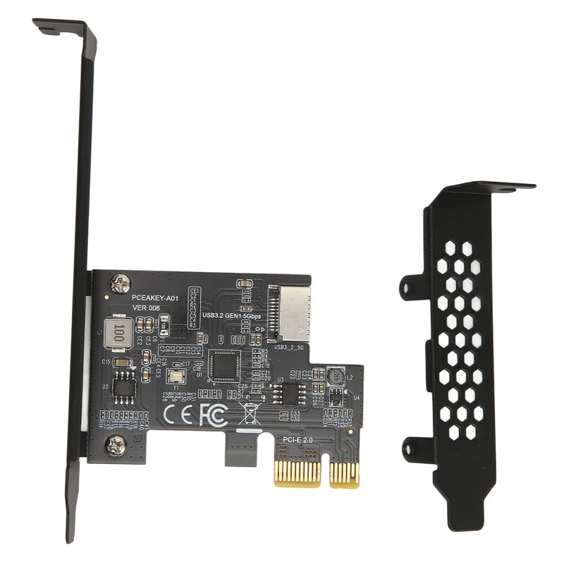  [AUSTRALIA] - PCIE to USB 3.2 Expansion Card, 5Gbps High Speed Gen1 Type E 20PIN Expansion Card, Multi Interface PCIE Riser Card for Desktop Front Type C Black